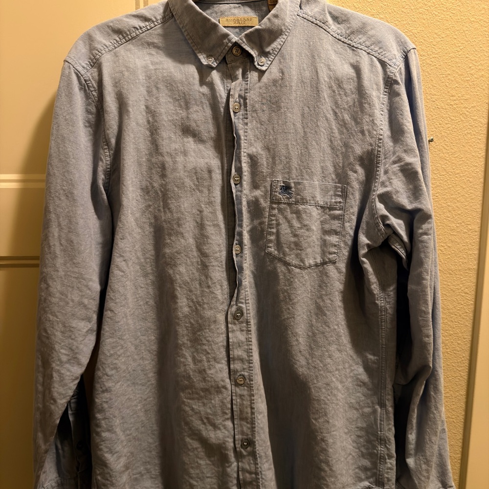 Burberry Sky Blue Button-Down Shirt